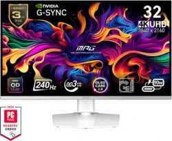 MSI MPG (QD-OLED, 4K, 31.5", 240Hz, FreeSync Premium Pro, 99% DCI-P3, 10bit, Anti-Reflexion-Beschichtung, KVM) für 749€!!
