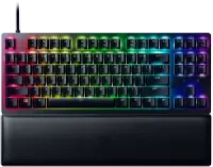 Razer Huntsman V2 TKL (Razer Clicky Optical PURPLE 100M, PBT, Double-Shot kabelgebunden, Metallgehäuseoberfläche, Gehäuse schallgedämmt)