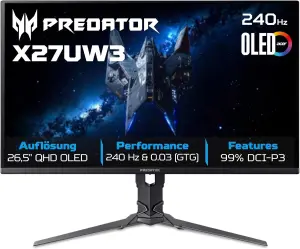 Acer Predator (240Hz, 26,5", QD-OLED, WQHD, FreeSync Premium, HDMI 2.1, 99% DCI-P3)