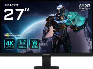 GIGABYTE (4K UHD, 160Hz, 27", IPS, 100% sRGB, FreeSync Premium)
