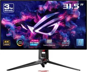 ASUS ROG Swift OLED (240Hz (3840x2160), 480Hz (1920x1080), 31.5", WOLED, ASUS ELMB, G-Sync, 99 % DCI-P3)