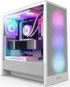 NZXT H5 Flow RGB (Midi-Tower, 4 x Lüfter vorverbaut, Mainboard/Netzteil ATX, GPU bis 410mm, CPU-Kühler bis 175mm)
