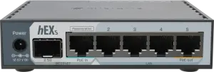 MikroTik RouterBOARD hEX S 2025 Gigabit Router, 5x RJ-45, 1x SFP, PoE